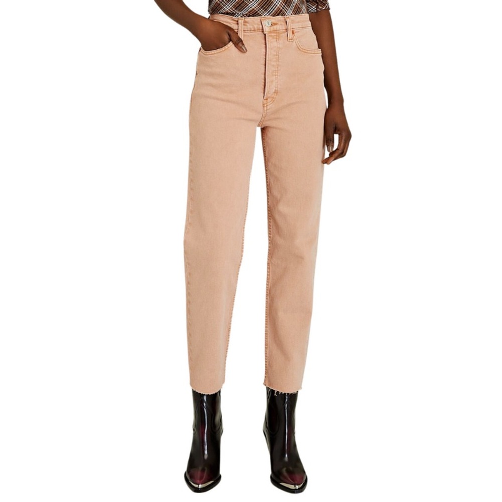 COPY - RE/DONE 70S HIGH RISE STOVE PIPE JEANS WASHED KHAKI SIZE 26